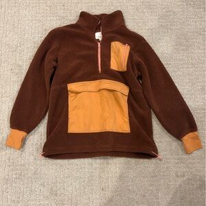Cozy Fleece Pullover in Brown and Tan